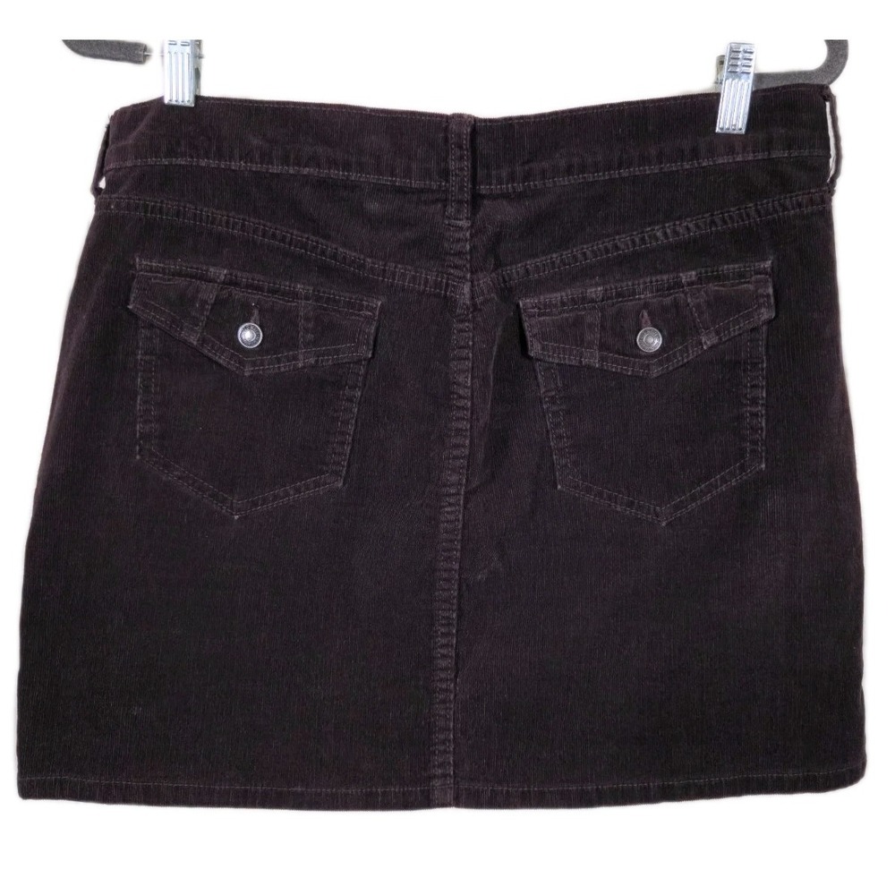 Y2K Old Navy Womens Chocolate Corduroy Mini Skirt SZ 10 Regular 5-Pocket 772487